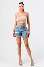 Load image into Gallery viewer, Side slid denim shorts
