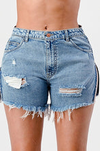 Load image into Gallery viewer, Side slid denim shorts
