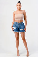 Load image into Gallery viewer, Side slid denim shorts
