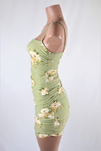 Load image into Gallery viewer, Green floral mini dress
