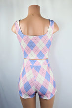 Load image into Gallery viewer, Argyle plaid skort set
