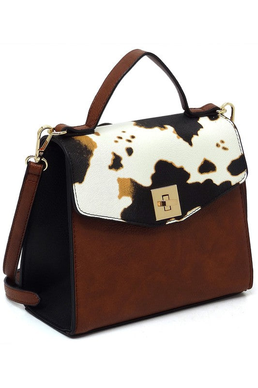 Color Block Twist Satchel