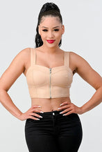 Load image into Gallery viewer, Faux Leather Pu Zipup Cropped Top
