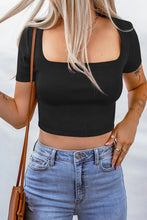 Load image into Gallery viewer, Square Neck Ribbed Crop Top
